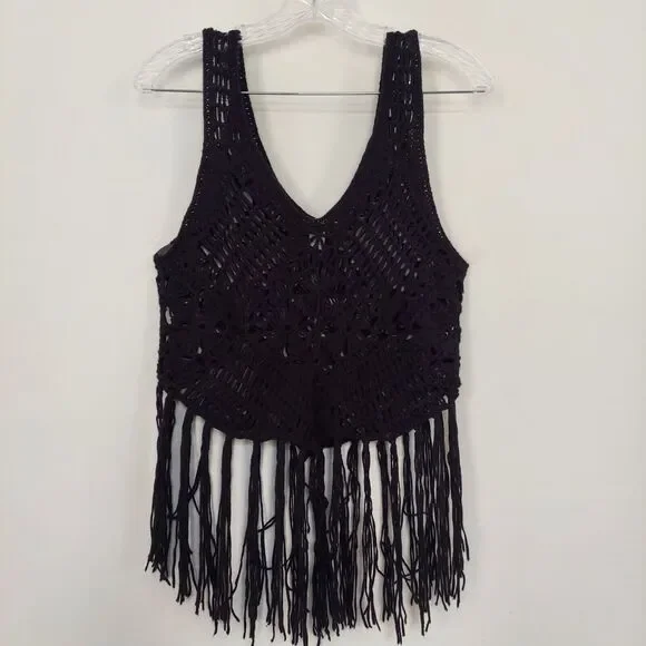Forever 21 Tops Forever2 Crochet Fringe Crop Top Sleeveless